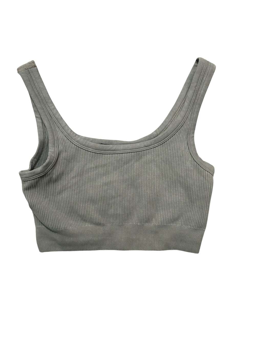 Fashion Nova Gray Ribbed Seamless Sports Bra Bralette Size M